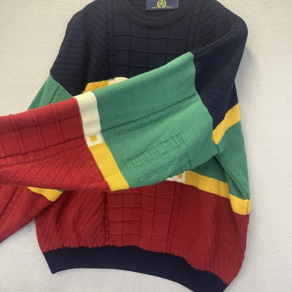 Vintage 90s Baggy Golf Sweater Mens Large Ireland Blarney Castle Designs Relaxed - Picture 9 of 13